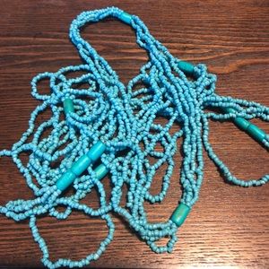 Long multi strand turquoise necklace